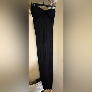 Elegant Black Strapless Maxi Dress